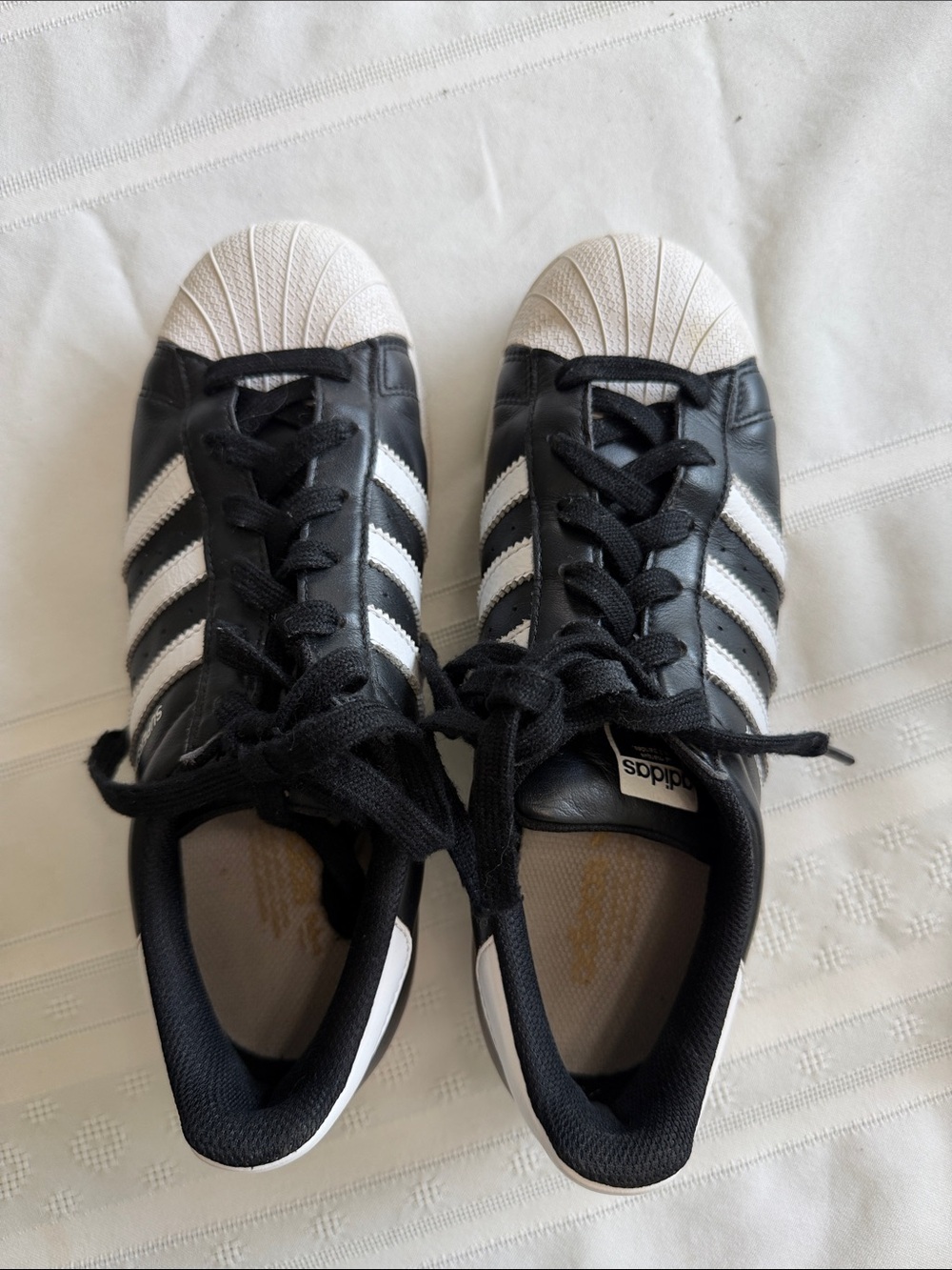 adidas Black & White Shell-Toe Sneakers